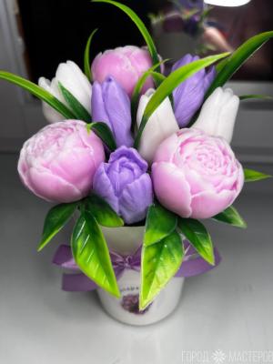 Букет из мыльных пионов и тюльпанов - 2