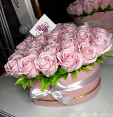 Букет из мыльных роз 29шт в коробке сердце - 2