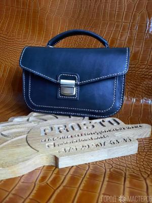 Мужская  сумка -барсетка ручной работы из натуральной кожи - 2