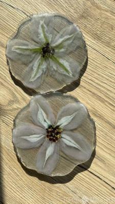 Подстаканник Цветок яблони из эпоксидной смолы - 4