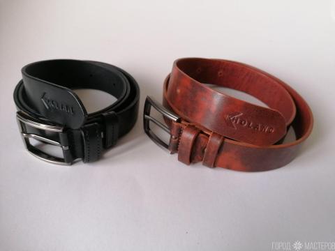 Ремень мужской, натуральная кожа, ручная работа - 3